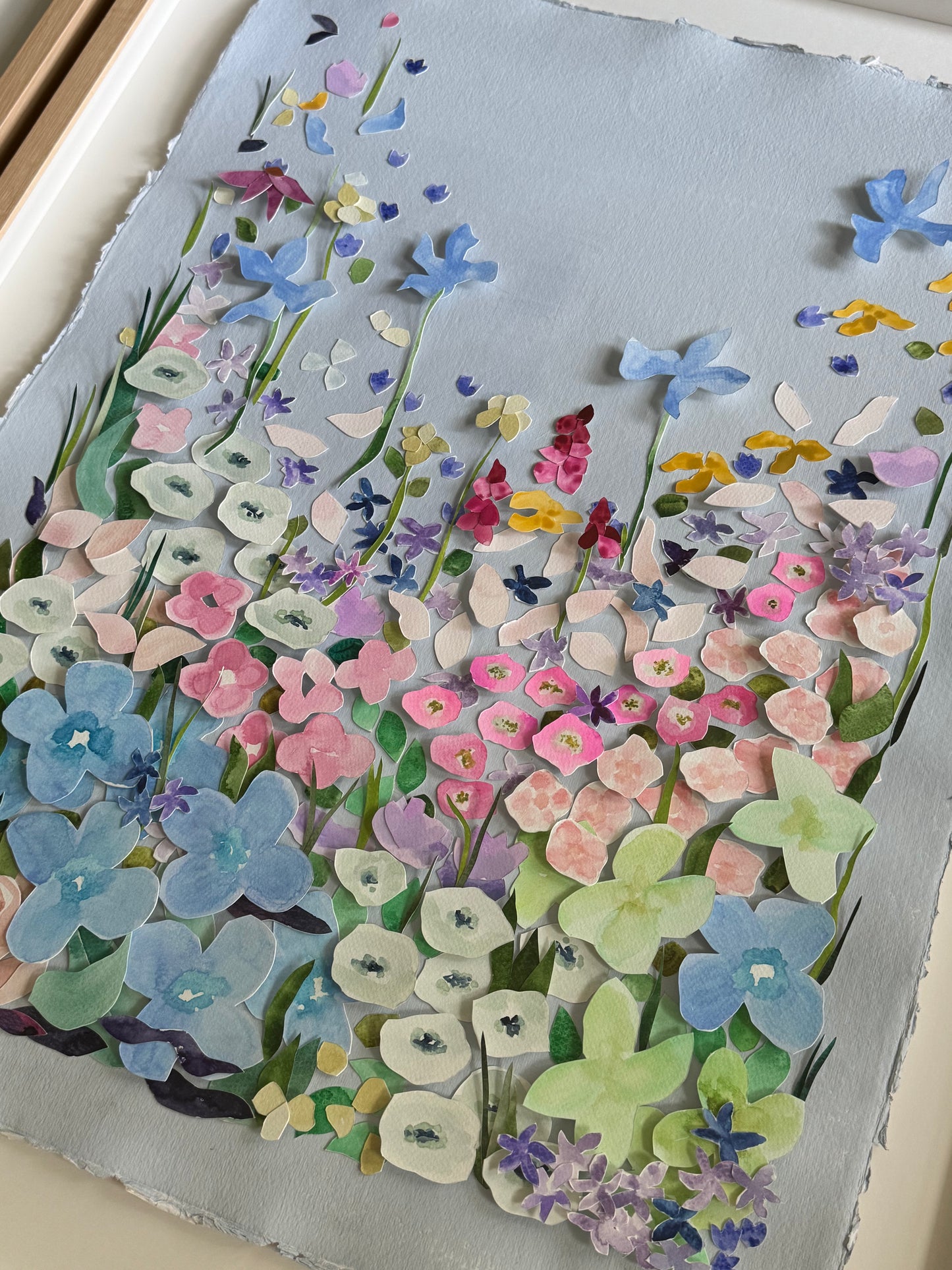 Floral Meadow Diptych - Light Blue