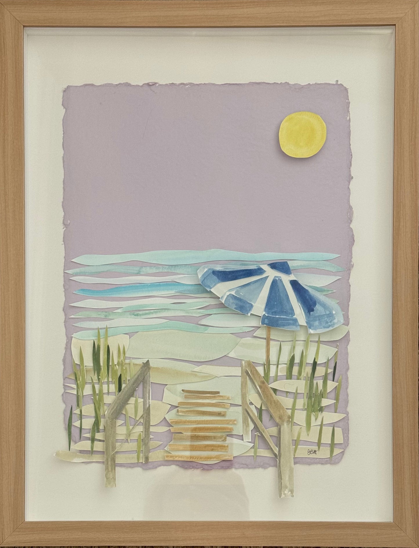 Beach Scape - Blue Umbrella