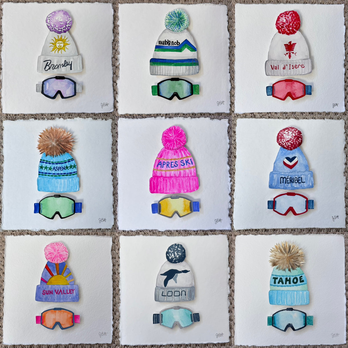 UNFRAMED SKI HAT COMMISSION 8x8