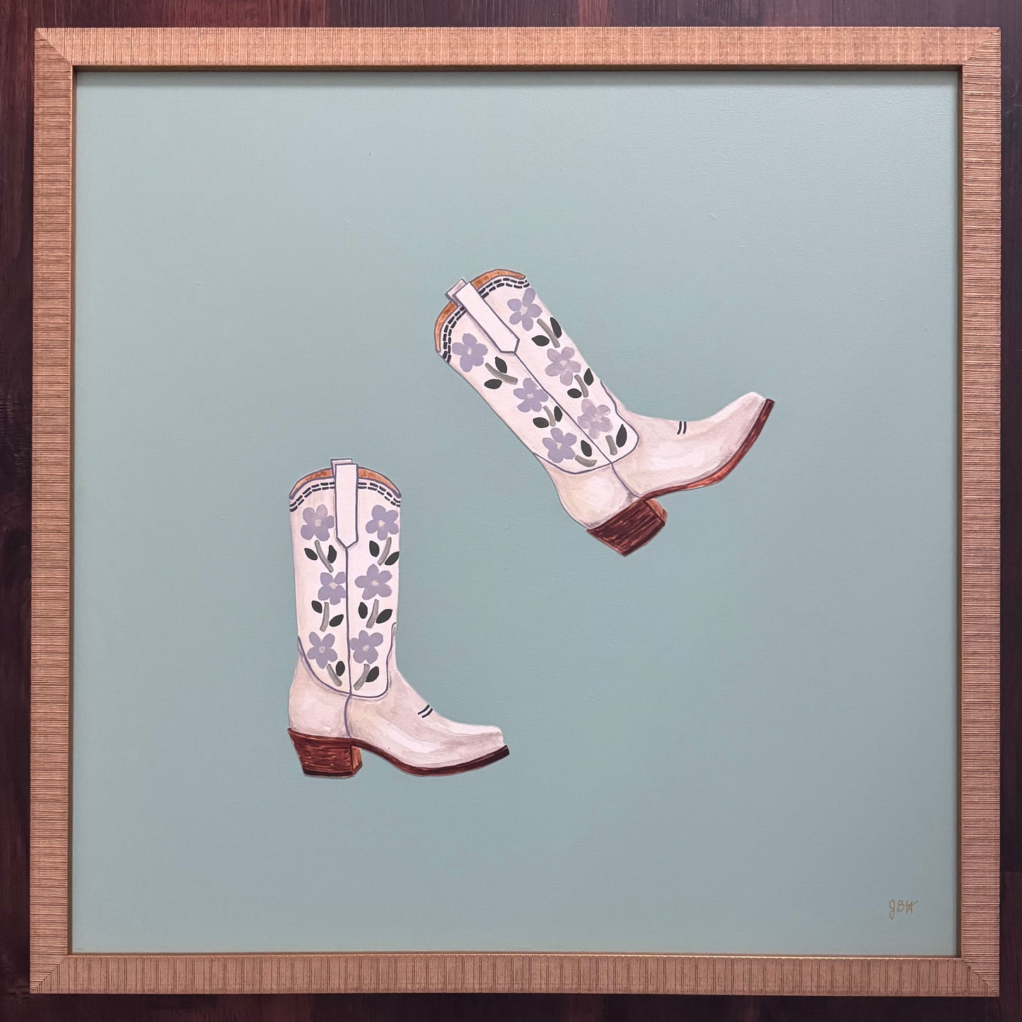 Oversized Two Step - Green  with Lavender Floral
