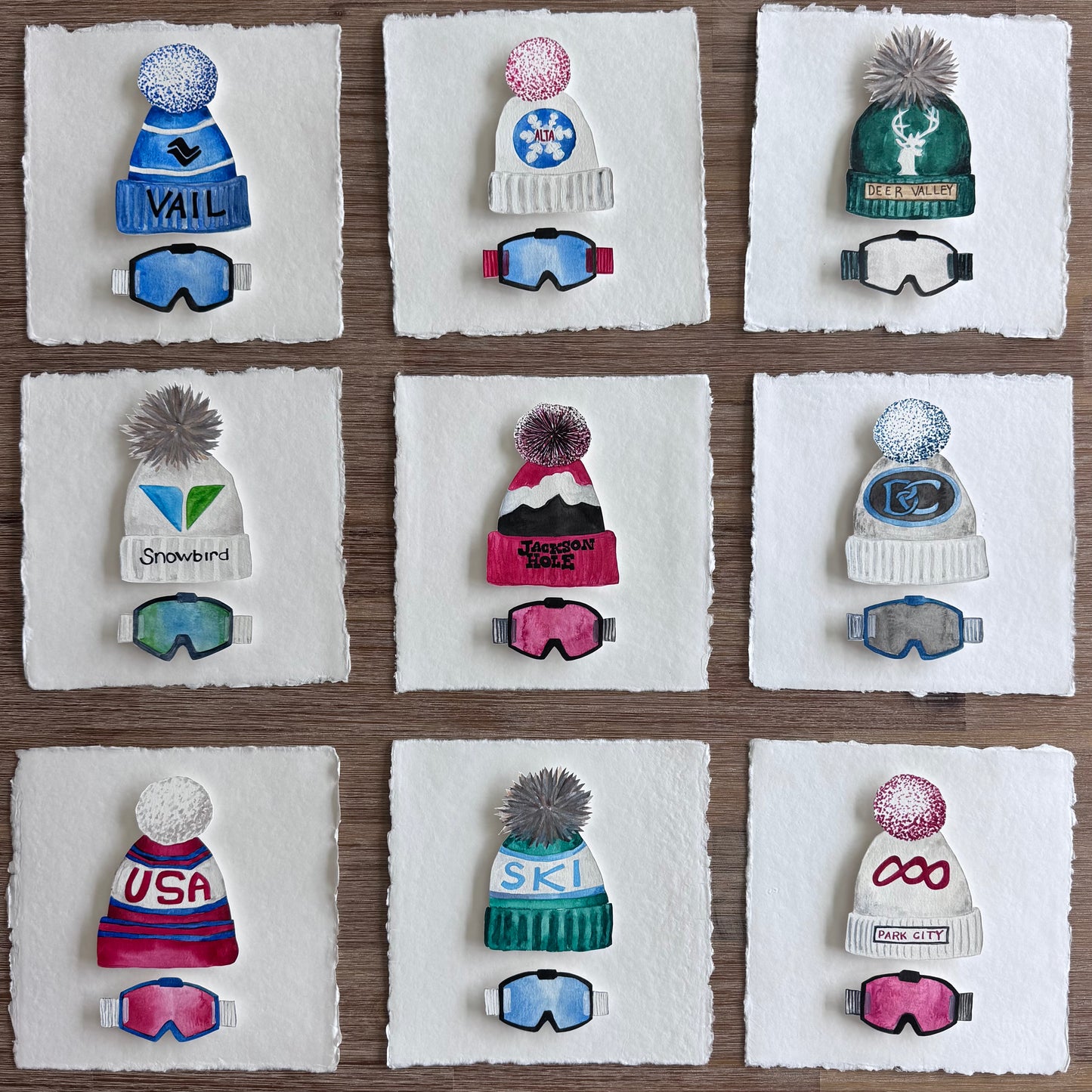 UNFRAMED SKI HAT COMMISSION 8x8