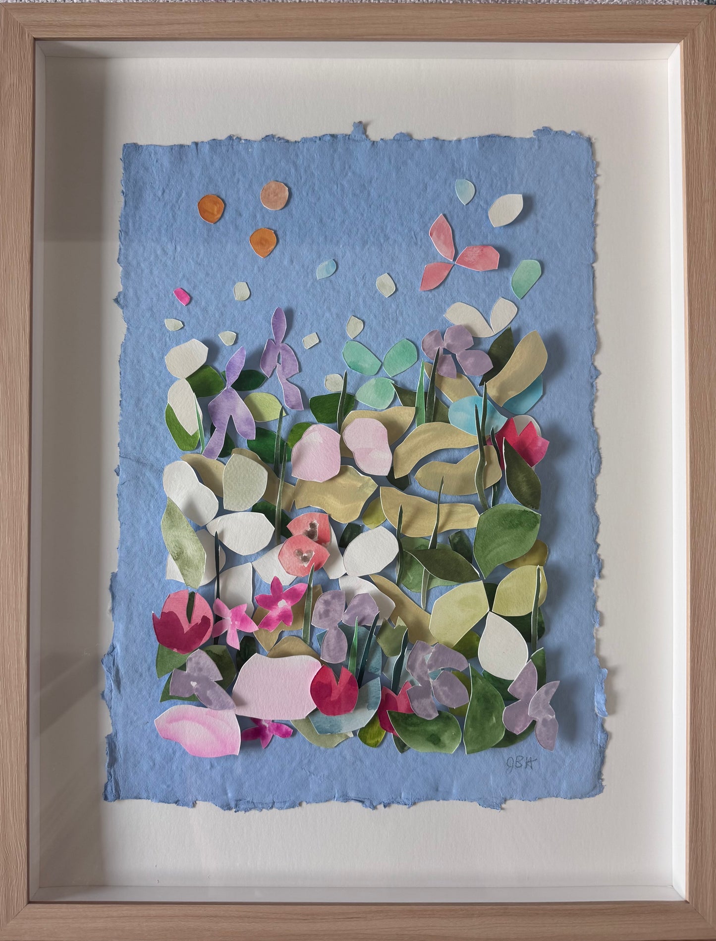 Blue Floral Meadow Diptych No. 2