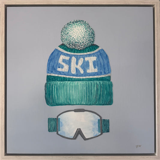 Oversized Ski Hat & Goggles