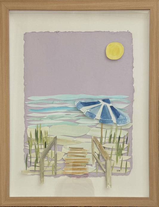 Beach Scape - Blue Umbrella