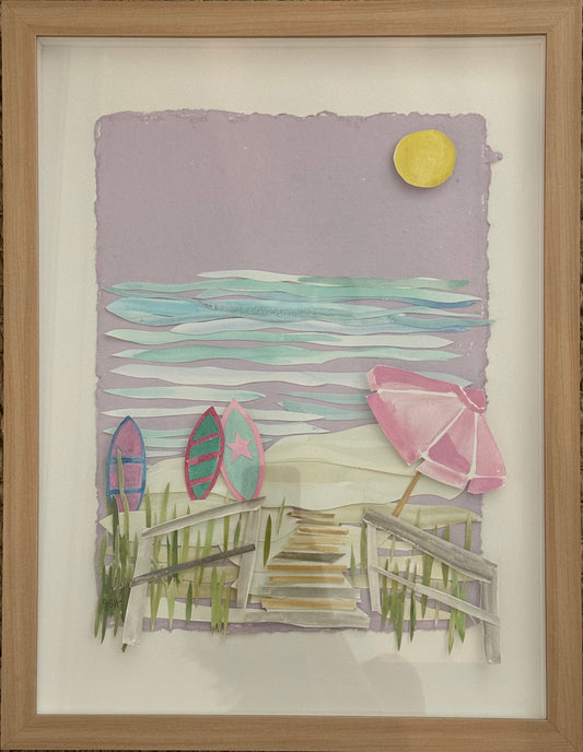 Beach Scape - Pink Umbrella