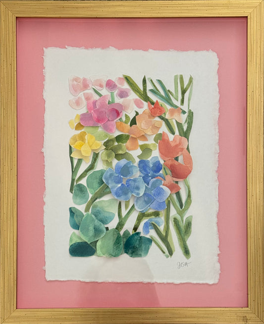 Floral Abstract on Pink