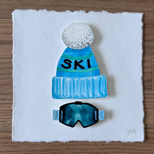 Ski Hat and Goggles - Blue