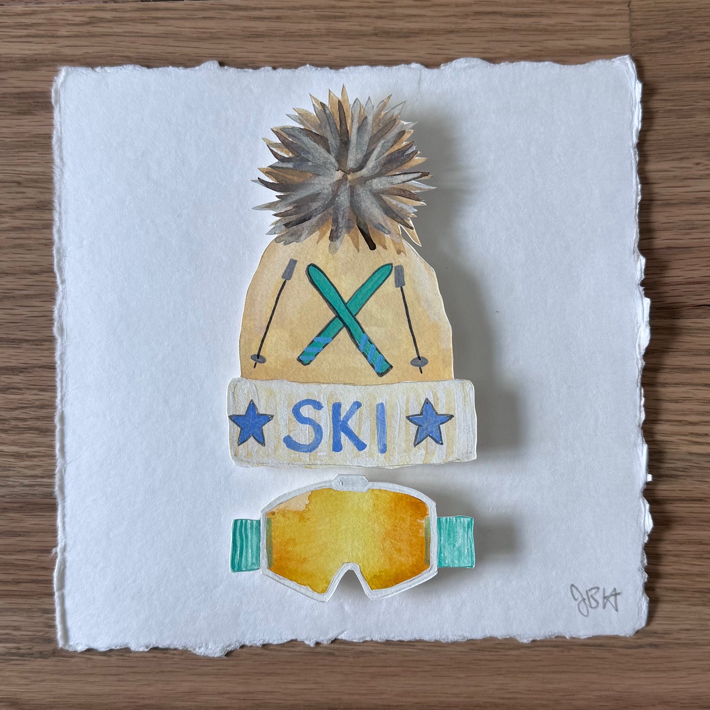 Ski Hat and Goggles - Yellow